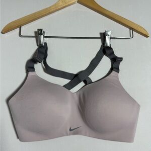 Nike Women's Mauve Padded Sports Bra with Charcoal Straps